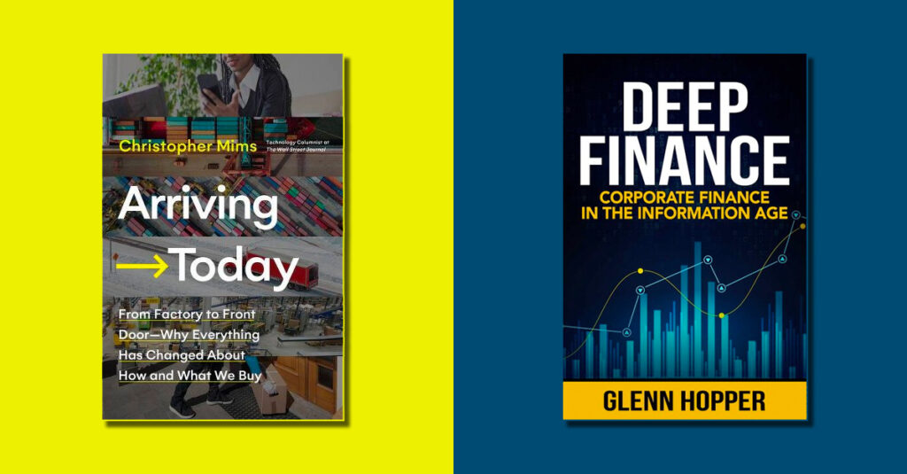 arriving today and deep finance book covers