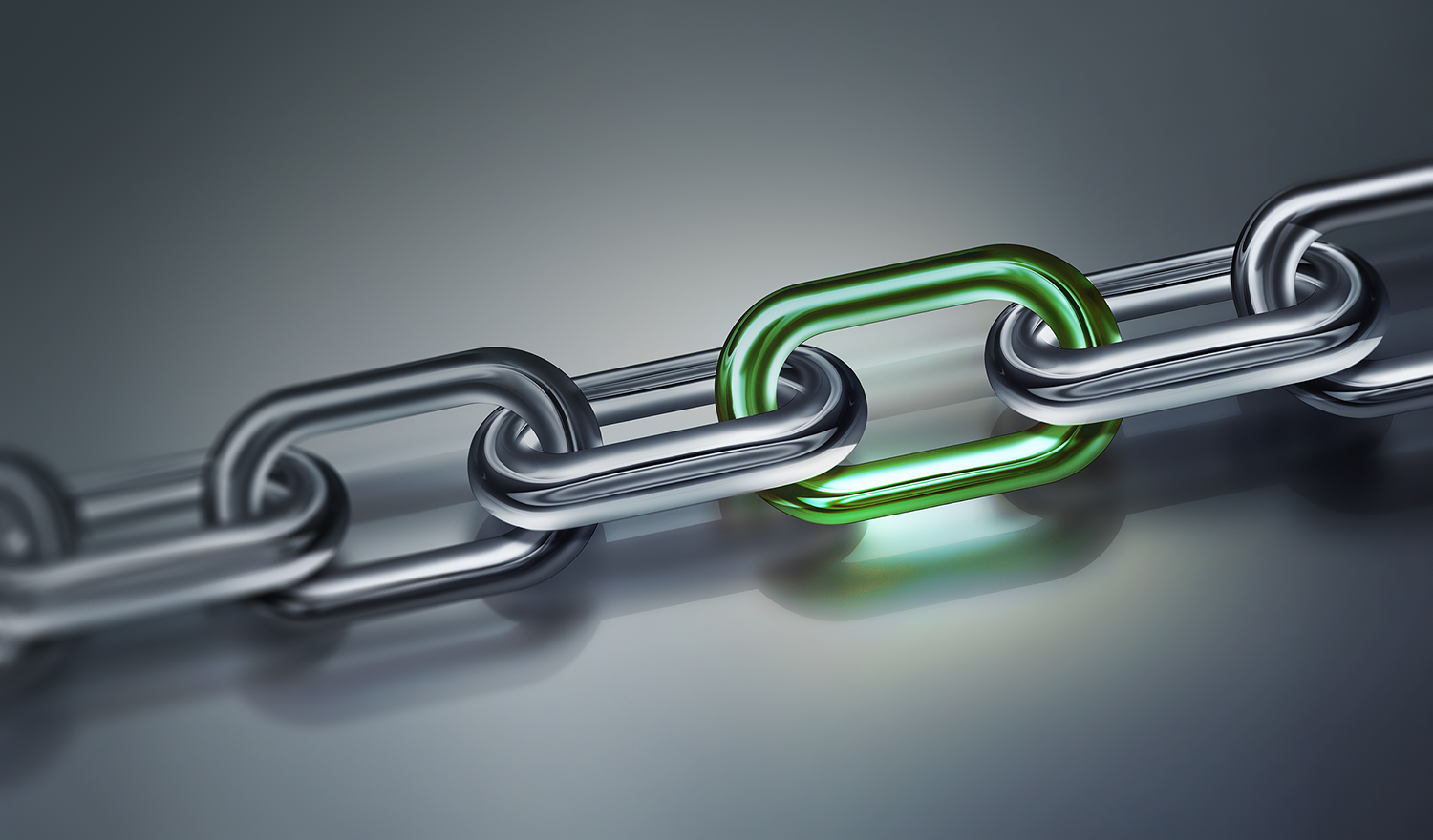 chain link with green link highlighted